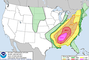 Example NWS SPC Severe Weather Convective Outlook