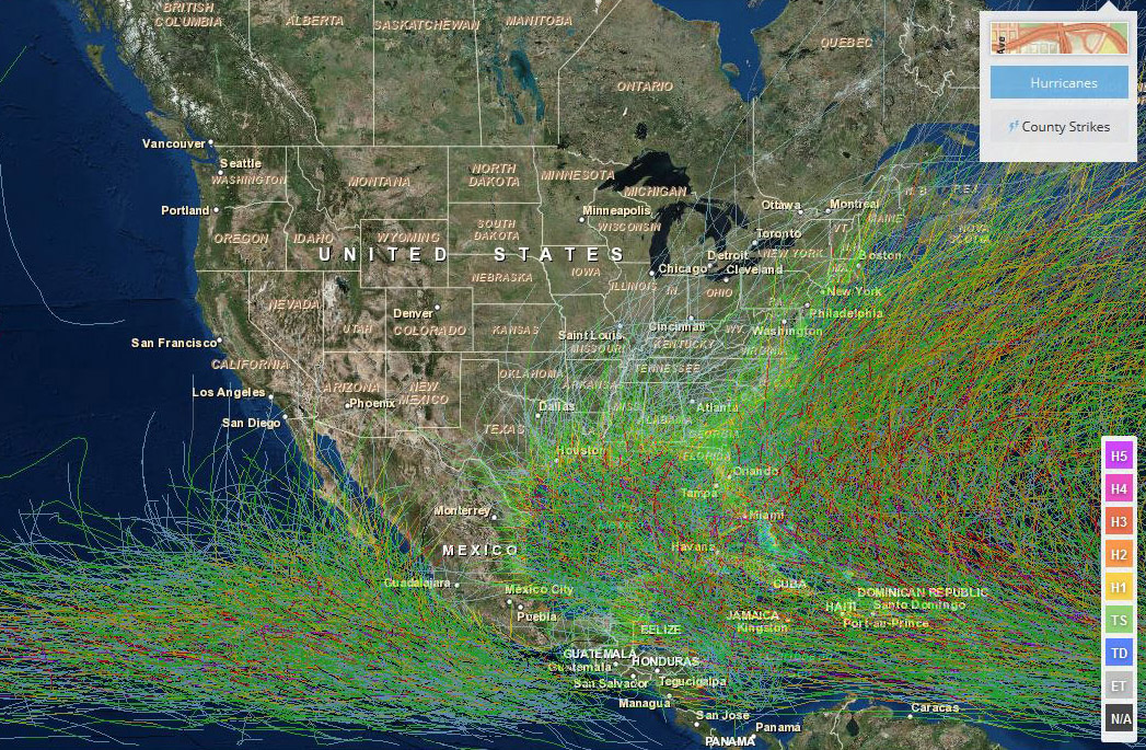 Historical Hurrican Track Viewer