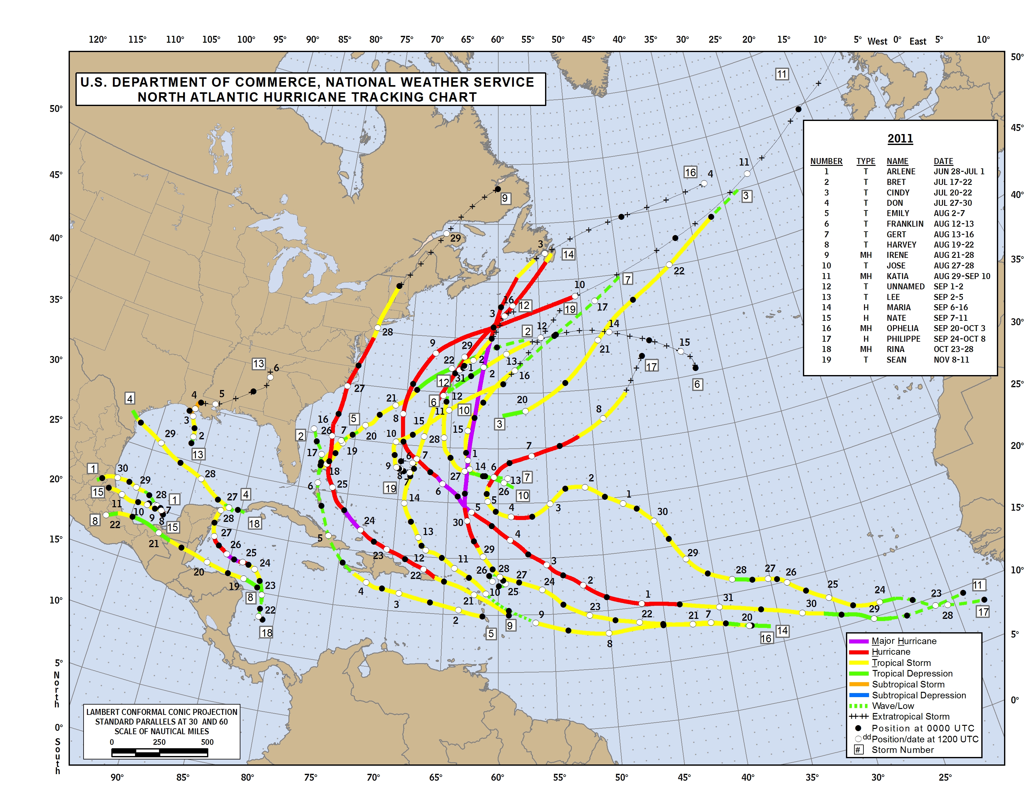 2011 Hurricane Names 2011 National Hurricane Center Tropical Cyclone