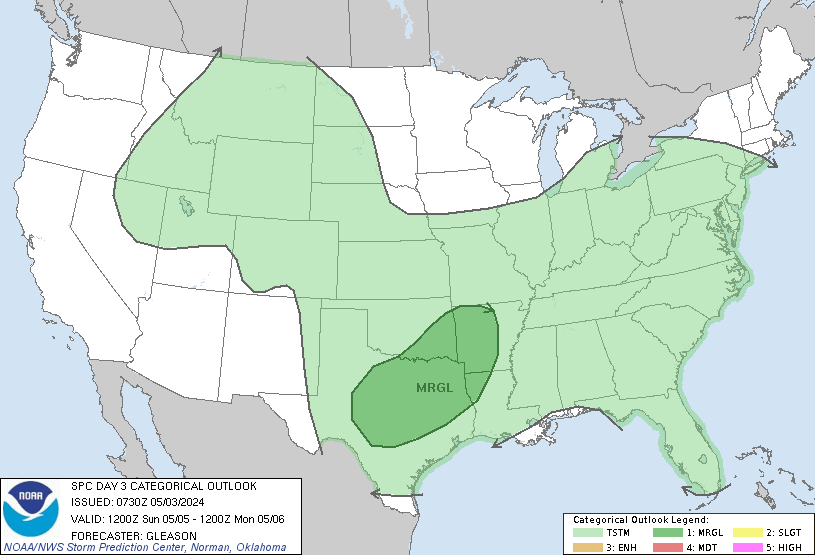 NWS SPC Day 3 Severe Weather Outlook