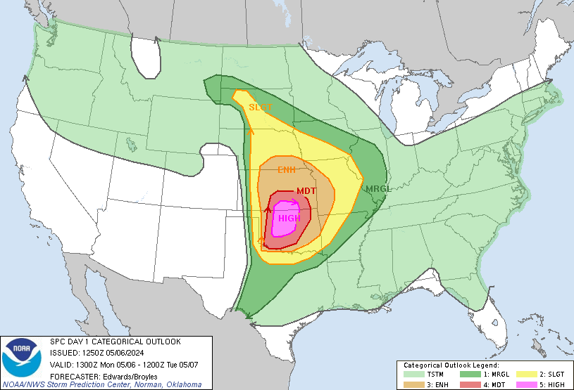 NWS SPC Day 1 Severe Weather Outlook