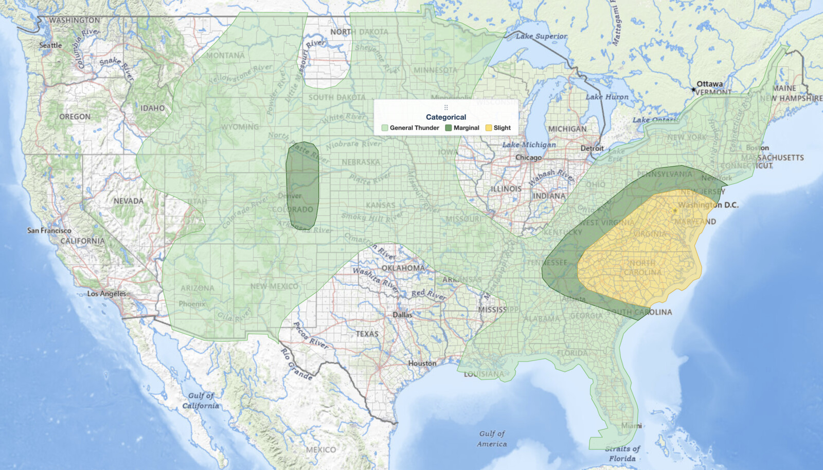Mid-Atlantic severe thunderstorms outlook July 28, 2026: SPC Slight Risk over Virginia, Maryland and the Carolinas