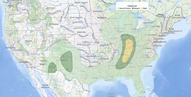 Ohio Valley severe thunderstorms outlook August 1, 2026: SPC Slight Risk from Cincinnati through Kentucky to north Alabama