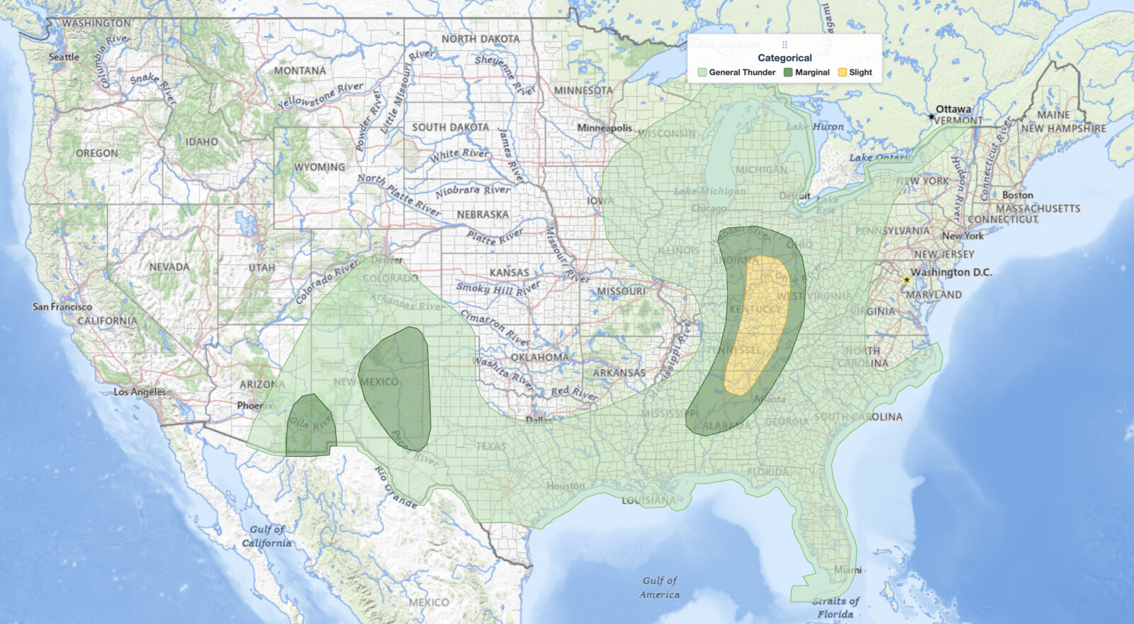 Ohio Valley severe thunderstorms outlook August 1, 2026: SPC Slight Risk from Cincinnati through Kentucky to north Alabama