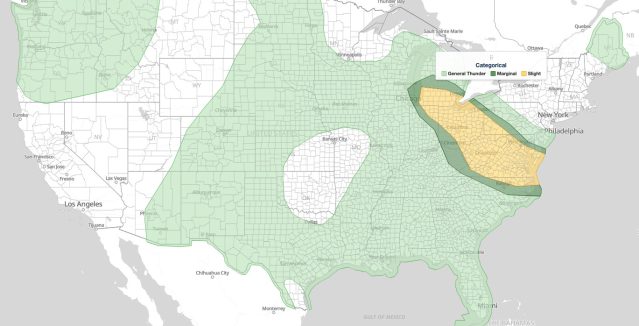 Great Lakes Mid-Atlantic severe thunderstorms SPC Day 1 categorical outlook for September 4, 2026, showing a Slight Risk from Detroit, Toledo, and Fort Wayne through Columbus, Cleveland, Pittsburgh, and Charleston to Washington D.C., Richmond, and Norfolk, with Marginal Risk bands from Flint and Cincinnati to Raleigh and from the Lake Erie shore through western Pennsylvania to Baltimore